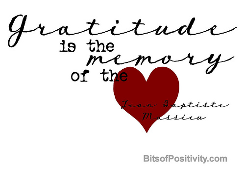 "Gratitude is the Memory of the Heart" Word Art Freebie