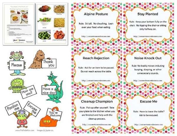 20+ Free Printable Manners Cards, Booklets, Charts, and Games - Bits of ...