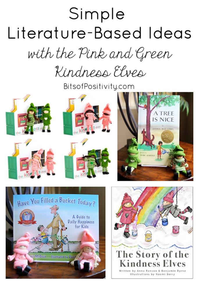 Simple Literature-Based Ideas with the Pink and Green Kindness Elves