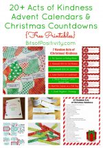 20+ Acts of Kindness Advent Calendars and Christmas Countdowns {Free Printables}