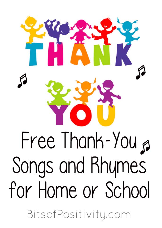 Free Thank You Songs and Rhymes for Home or School