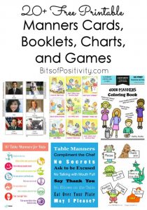 20+ Free Printable Manners Cards, Booklets, Charts, and Games - Bits of ...