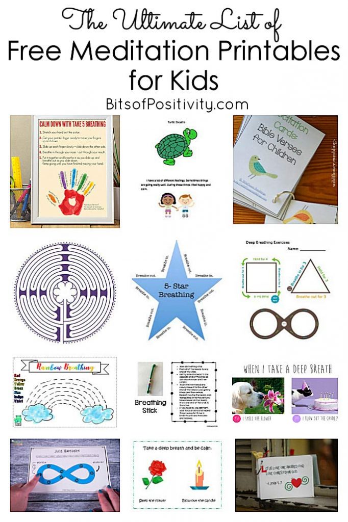 The Ultimate List Of Free Meditation Printables For Kids Mindfulness Resources Bits Of Positivity