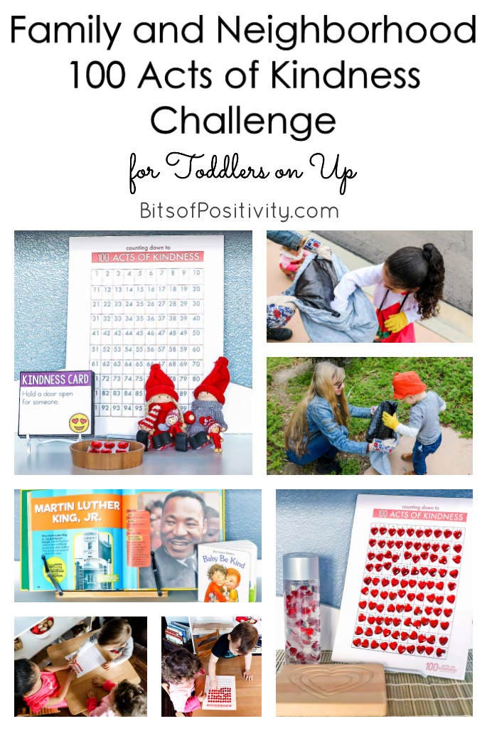 Family and Neighborhood 100 Acts of Kindness Challenge for Toddlers on Up